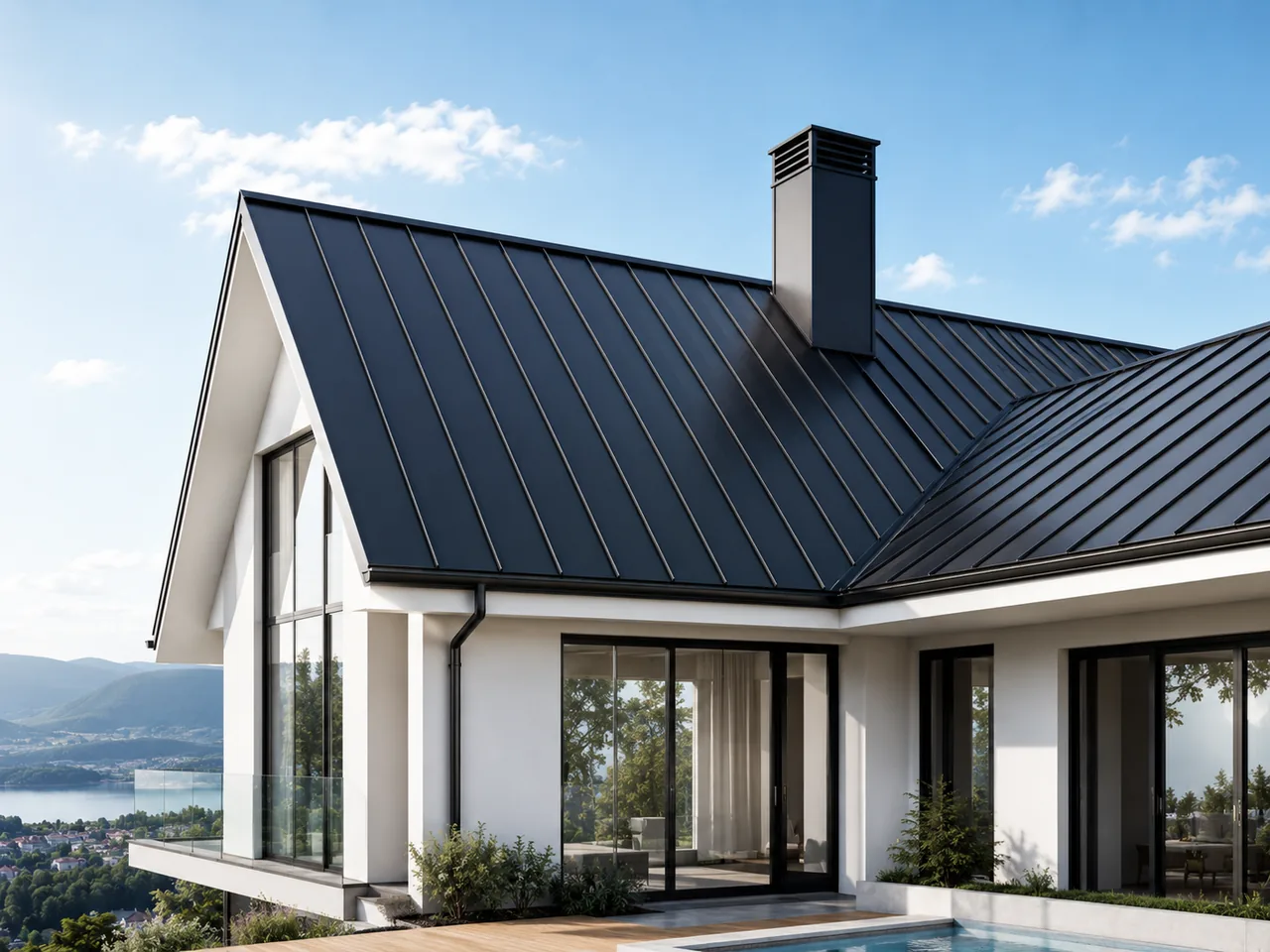 Ankara Kilit Geçme Kenet Fiyatları için ankara kilit geçme kenet çatı uygulaması, modern villa üzerinde net kenet çatı görünümü